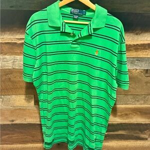 Polo by Ralph Lauren Vibrant Green Striped Polo Shirt